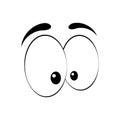 Black And White Suspicious Cartoon Funny Eyes. Vector Isolated illustration on white background.